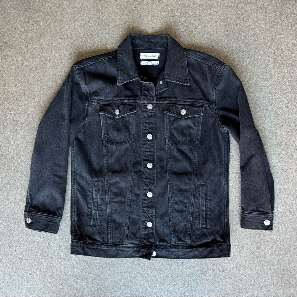 Madewell Washed Black Oversized Denim Jacket | Women’s Size Small
